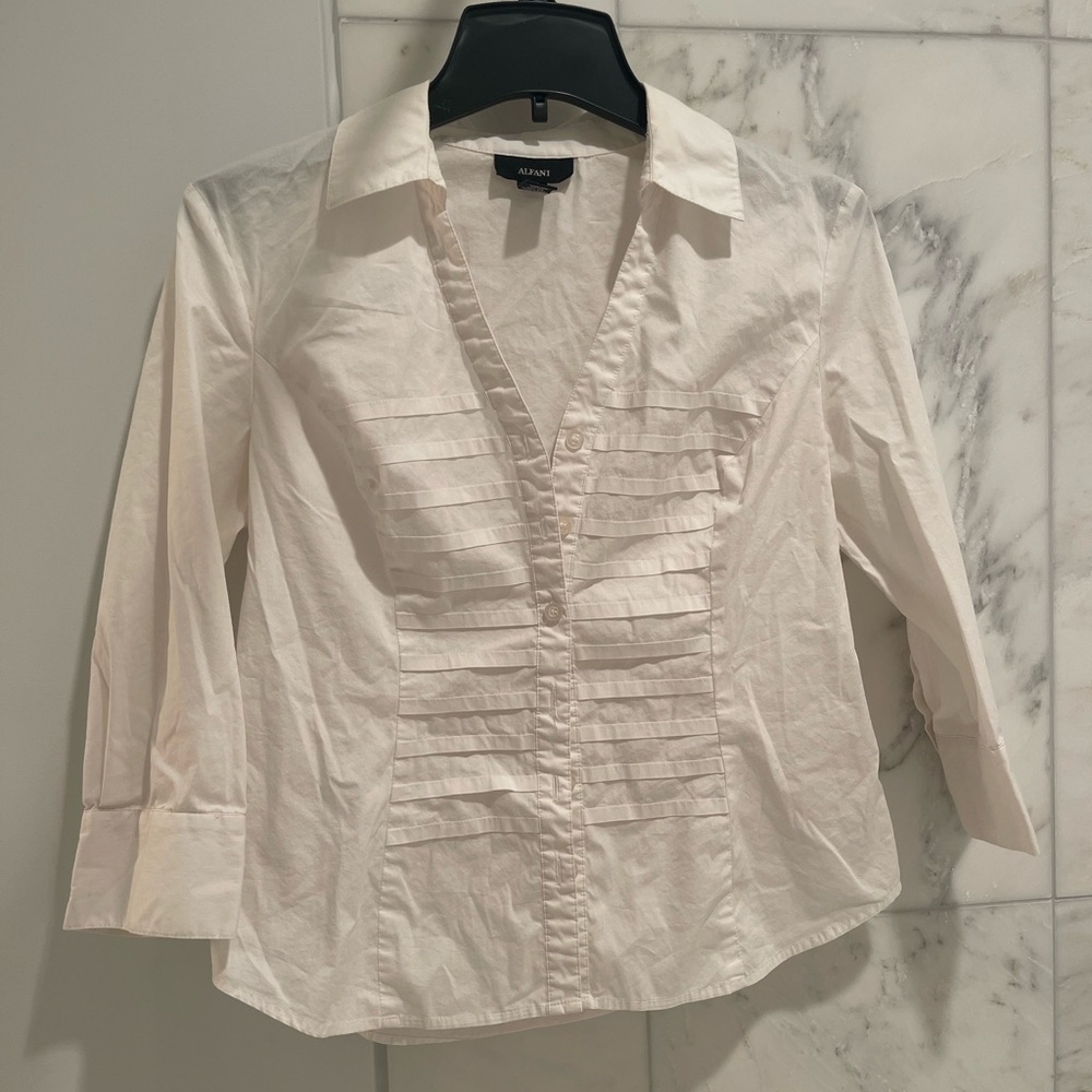 Alfani white button down